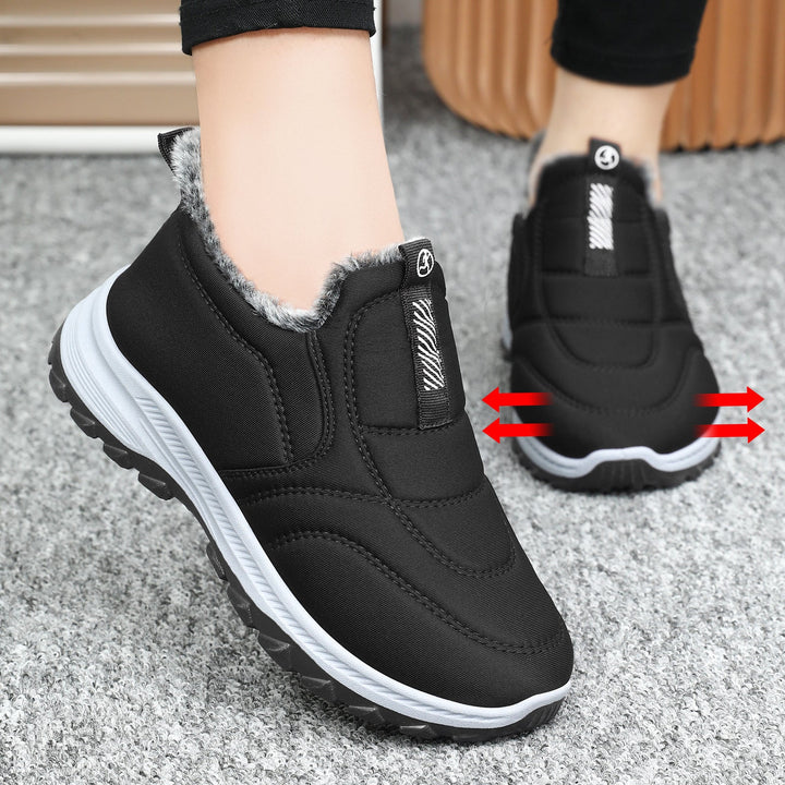 Warme Damen Stiefeletten für den Winter in Damen Schwarz