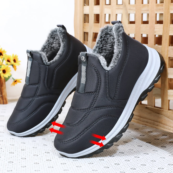 Warme Damen Stiefeletten für den Winter in Herren Grau