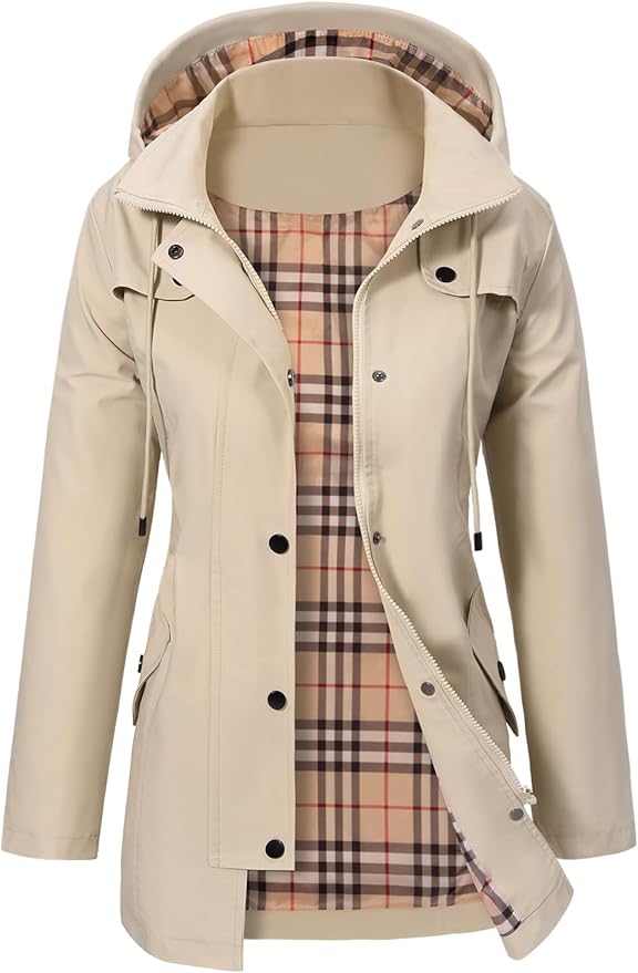Warme Damen Winterjacke elegant und langlebig in Beige