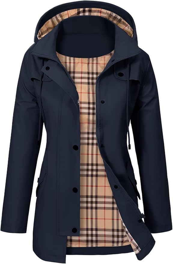 Warme Damen Winterjacke elegant und langlebig in Blau