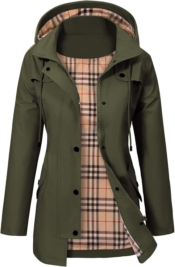 Warme Damen Winterjacke elegant und langlebig in Grün