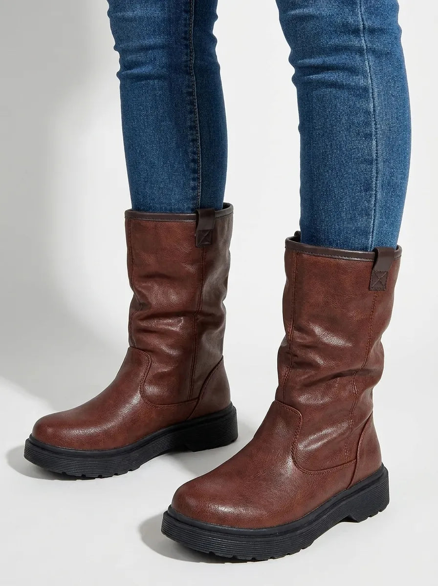 Warme gefütterte Herbststiefel für Damen (2)