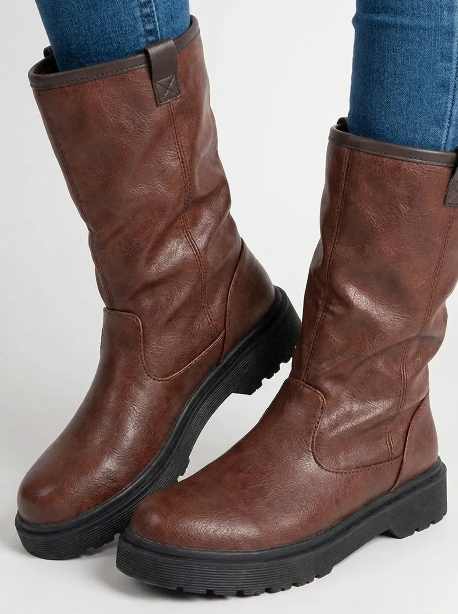 Warme gefütterte Herbststiefel für Damen (3)