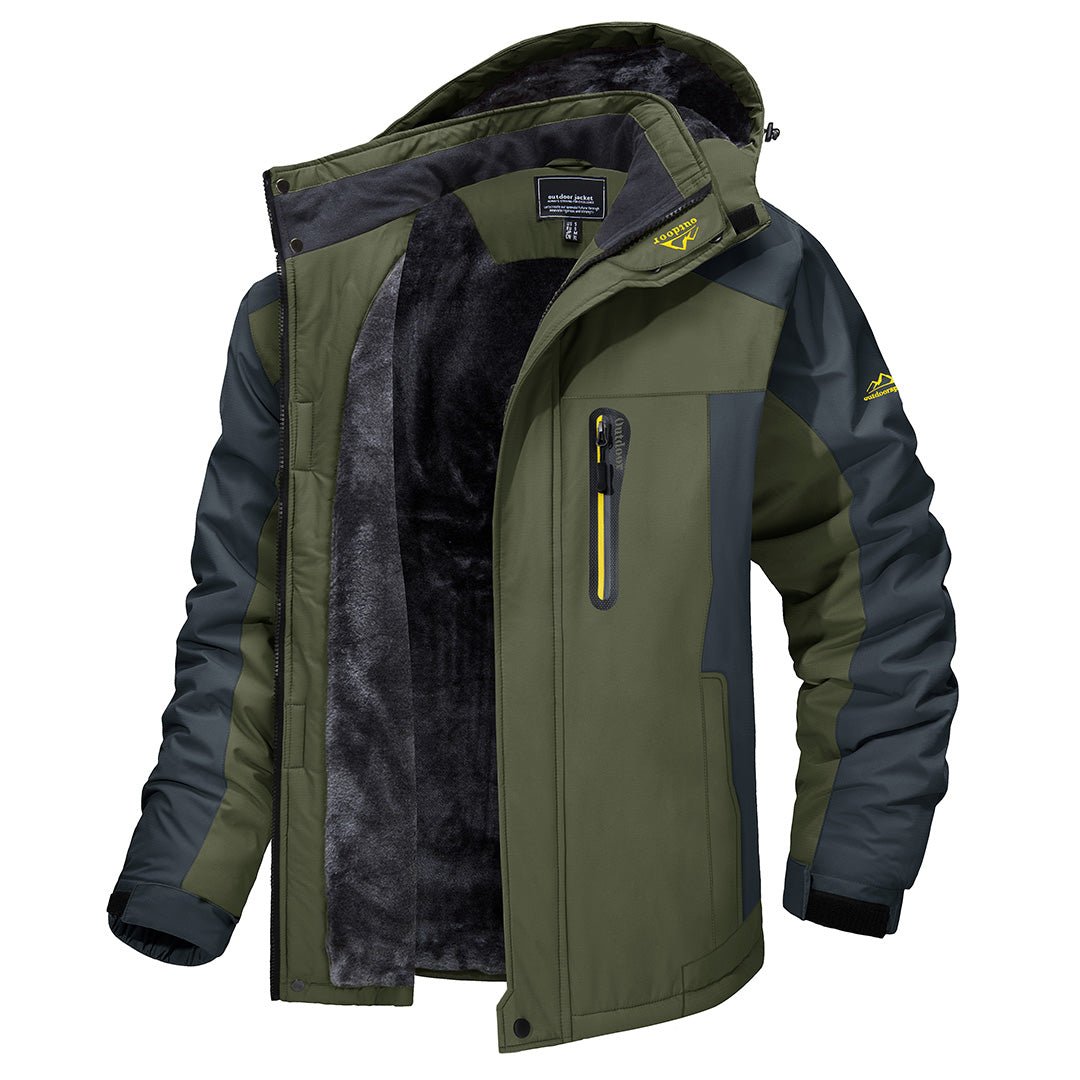 Warme Herren Jacke für Herbst Outdoor in Grün