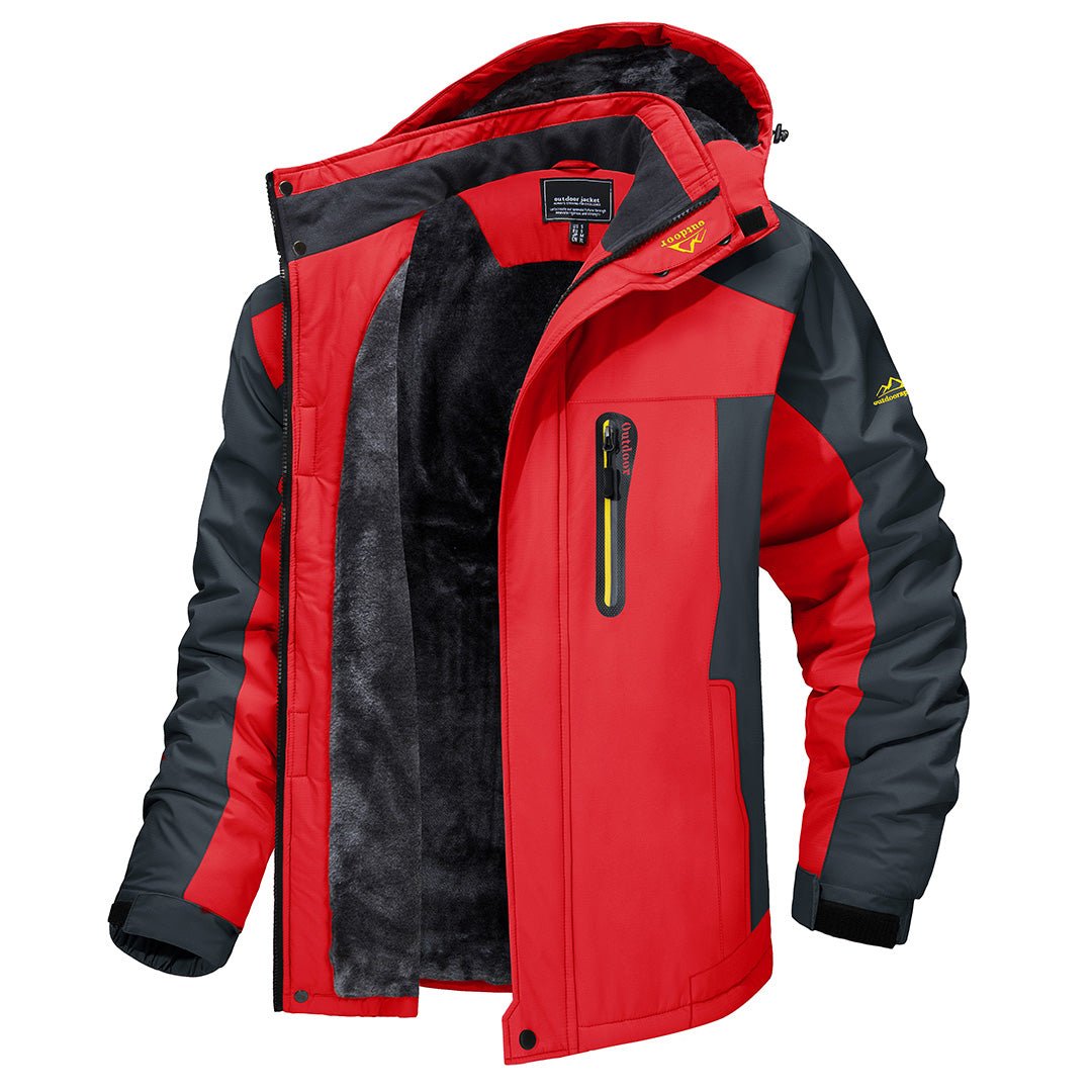 Warme Herren Jacke für Herbst Outdoor in Rot