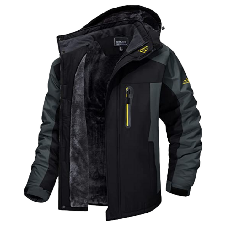 Warme Herren Jacke für Herbst Outdoor in Schwarz