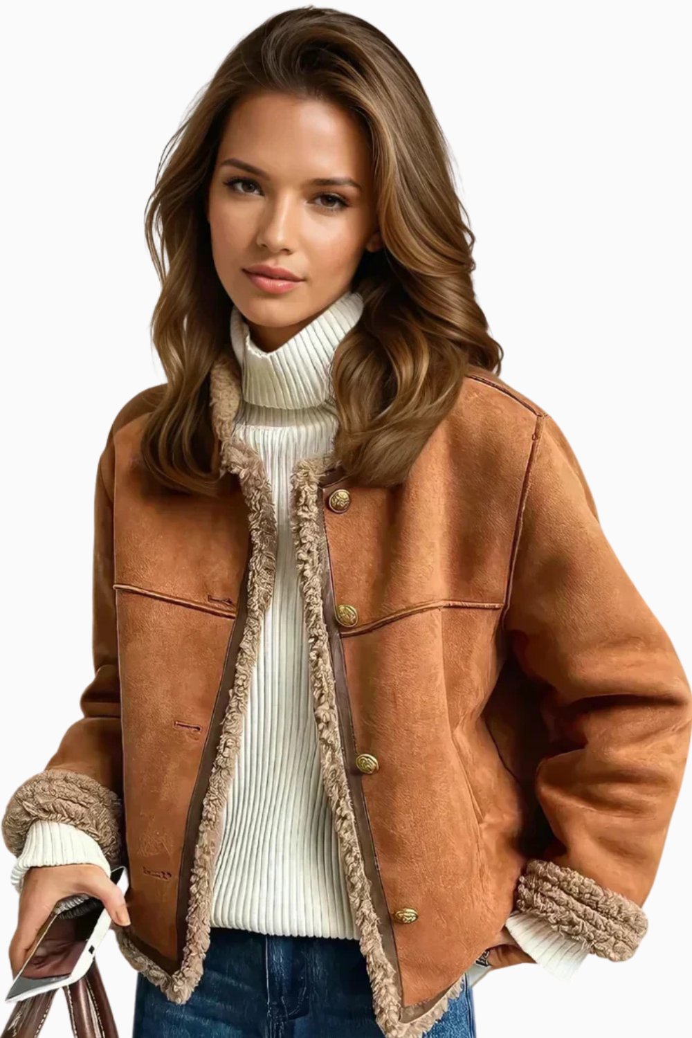 Warme Kurze Jacke für Damen zum Schichten (2)