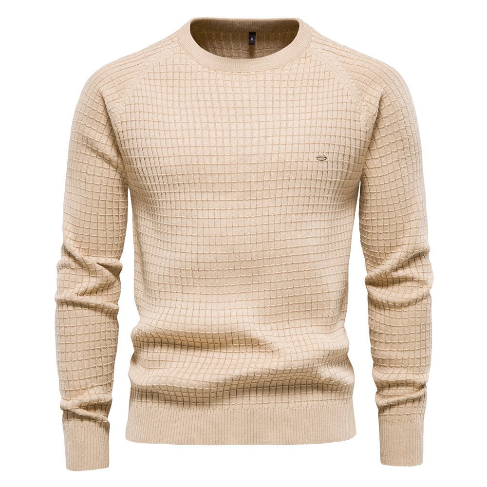 Warmer strukturierter Herren Pullover im Herbst in Beige