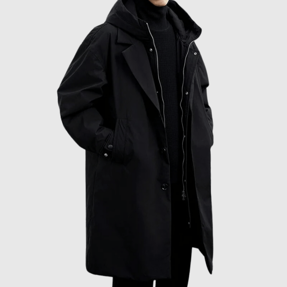 Wasserdichte Herren Daunenjacke Für Herbstwetter in Schwarz