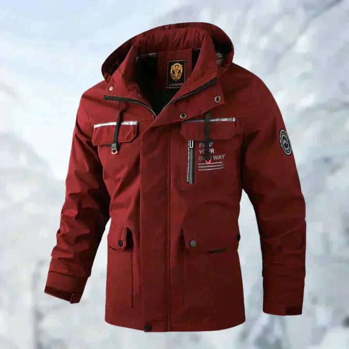 Wasserdichte Herren-Jacke für Herbst und Alltag in Rot