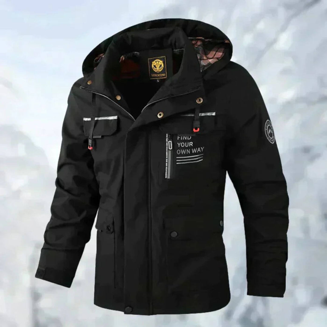 Wasserdichte Herren-Jacke für Herbst und Alltag in Schwarz