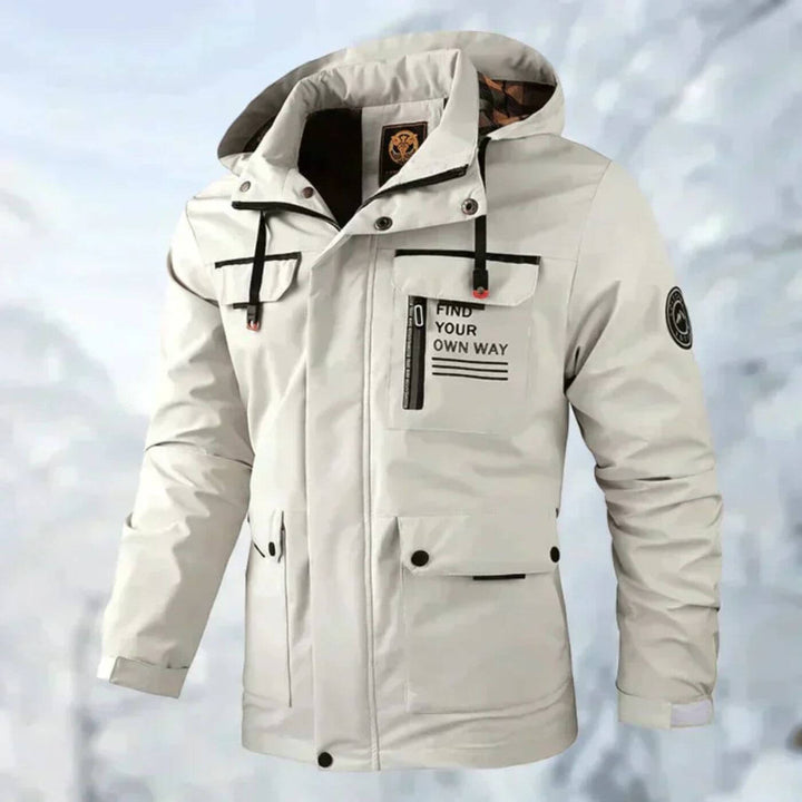 Wasserdichte Herren-Jacke für Herbst und Alltag in Weiß