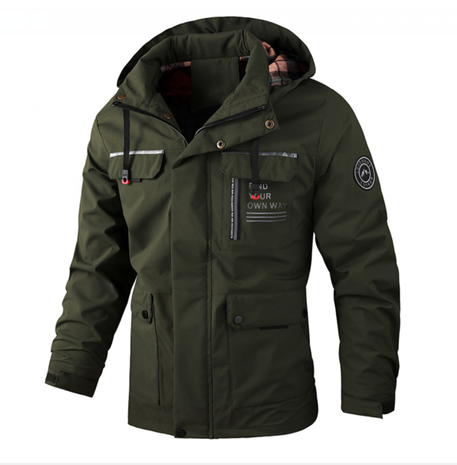 Wasserdichte Herren Winterjacke für den Herbst in Dunkelgrün