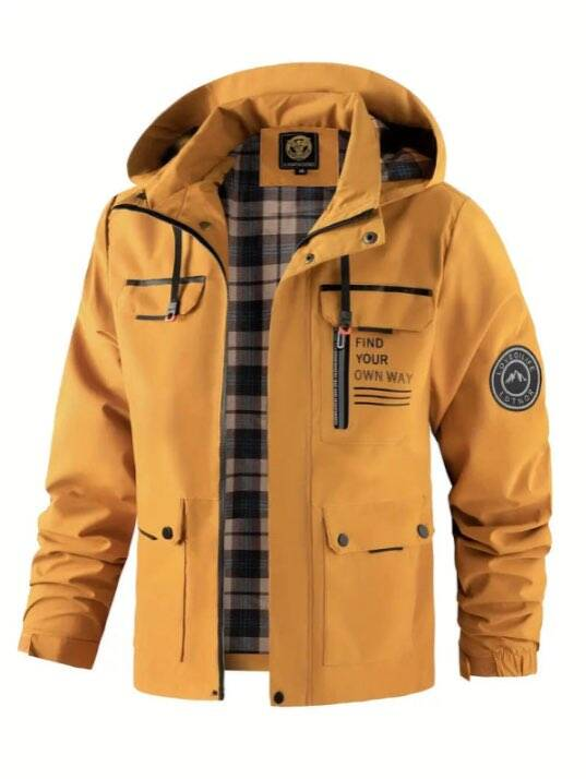 Wasserdichte Herren Winterjacke für den Herbst in Gelb