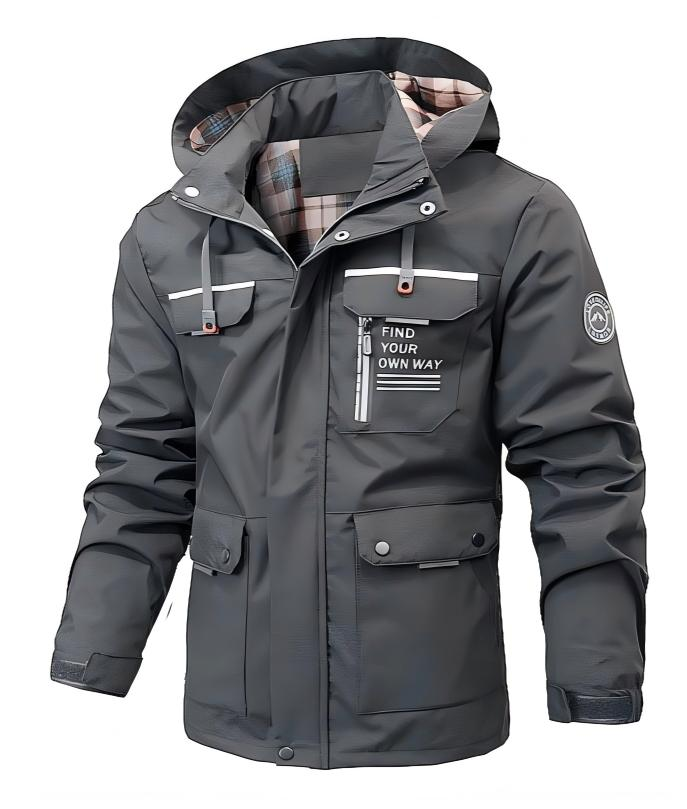 Wasserdichte Herren Winterjacke für den Herbst in Grau