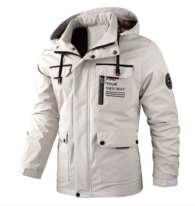 Wasserdichte Herren Winterjacke für den Herbst in Weiß