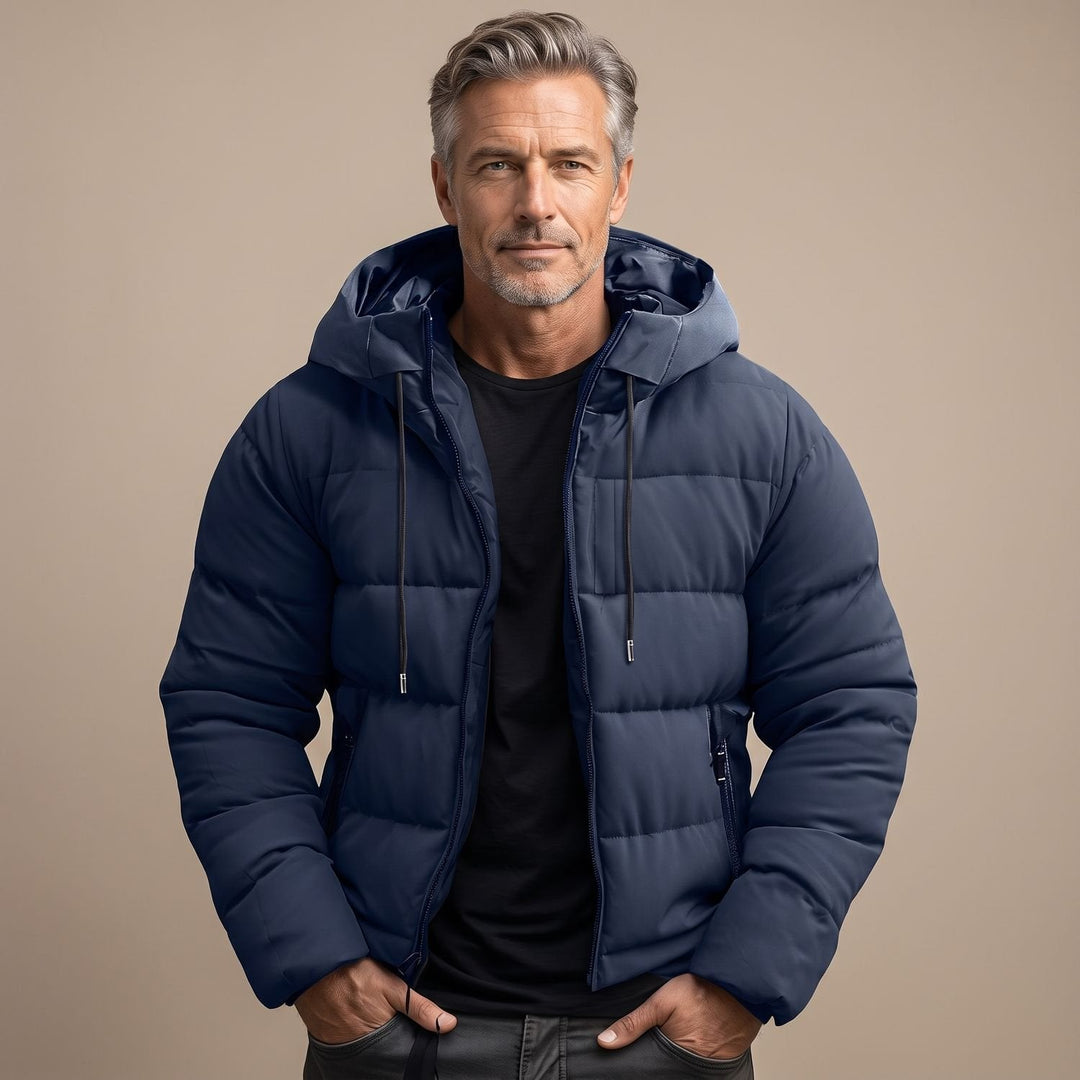 Wasserdichte Winterjacke Herren mit Steppung für Herbst in Blau