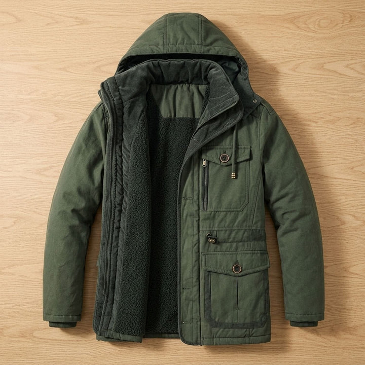 Wasserfeste Damen Winterjacke mit Fleecefutter in Armeegrün