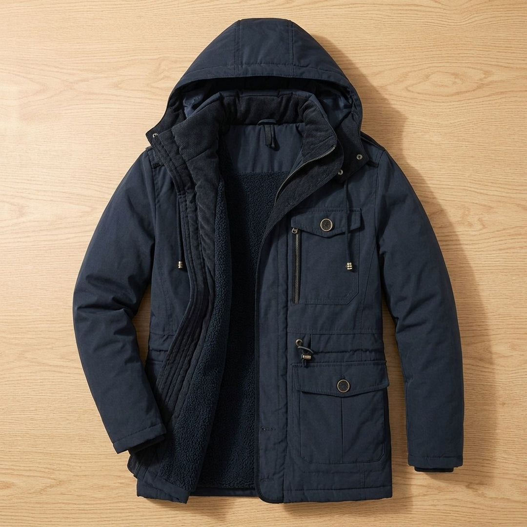 Wasserfeste Damen Winterjacke mit Fleecefutter in Marineblau
