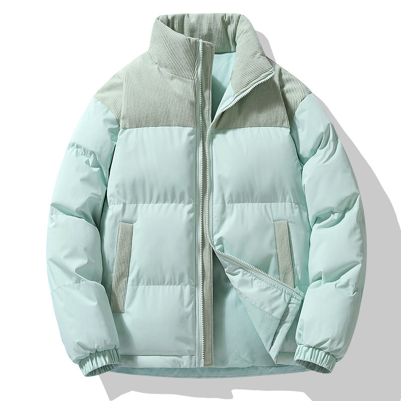 Wattierte Damen Winterjacke mit Cord-Elementen (2)