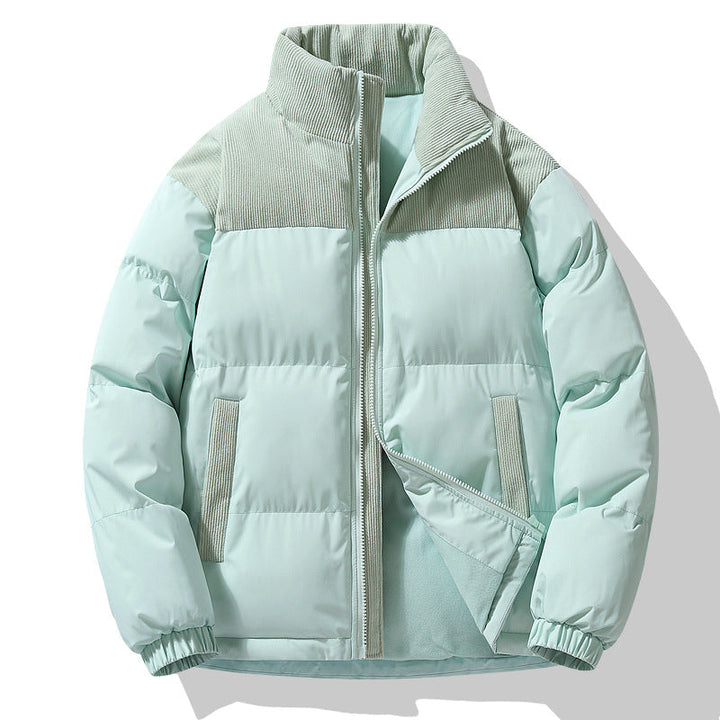Wattierte Damen Winterjacke mit Cord-Elementen (2)