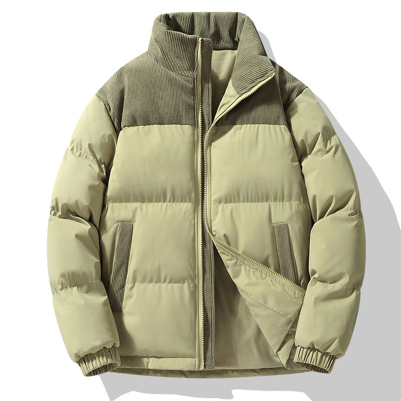 Wattierte Damen Winterjacke mit Cord-Elementen (4)