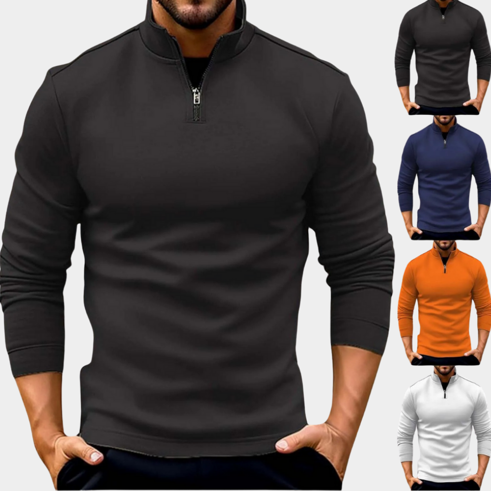 Weicher Herrenpullover mit Reißverschluss zum Schichten (5)
