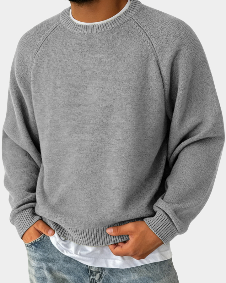 Weicher Strickpullover für Herren zum Kombinieren in Grau