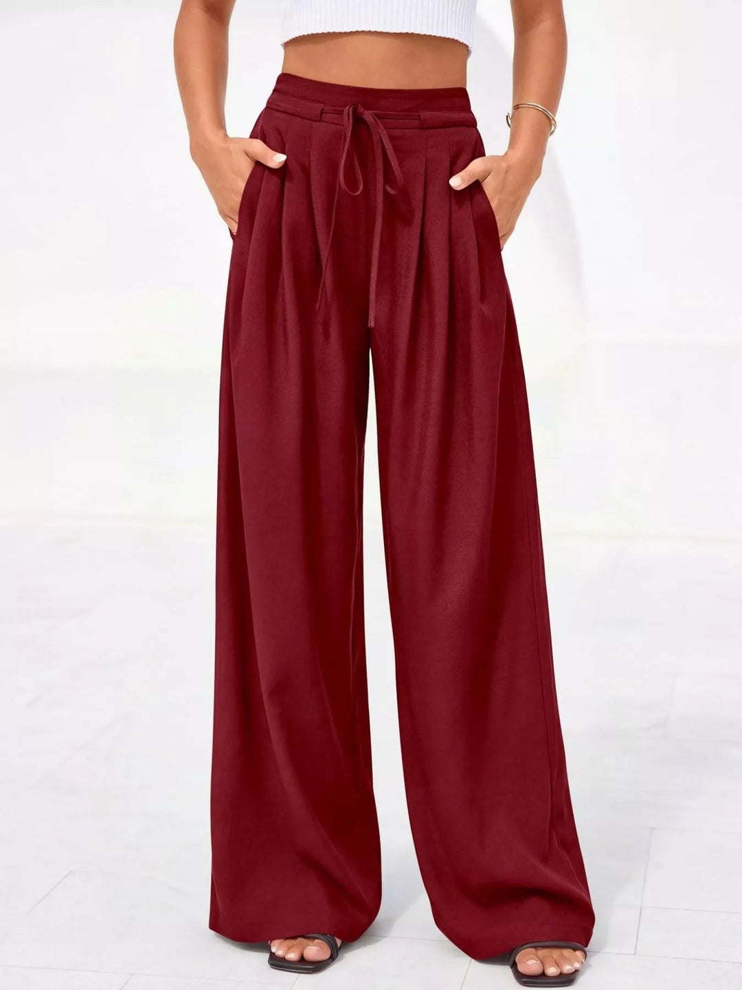 Weiße Damen Thermohose mit hoher Taille (11)