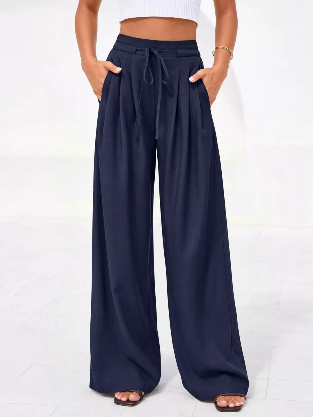 Weiße Damen Thermohose mit hoher Taille (18)