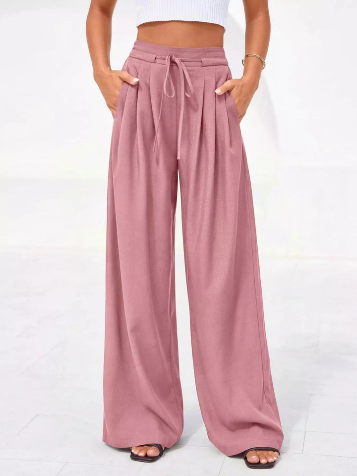 Weiße Damen Thermohose mit hoher Taille (3)
