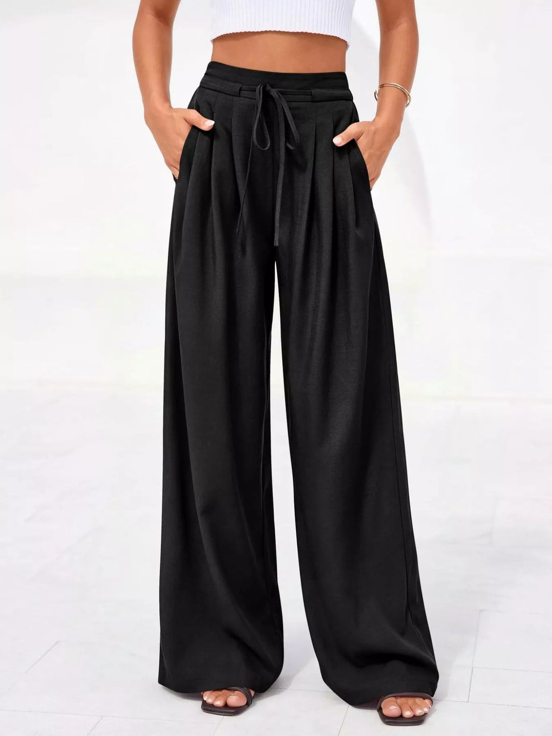 Weiße Damen Thermohose mit hoher Taille (6)