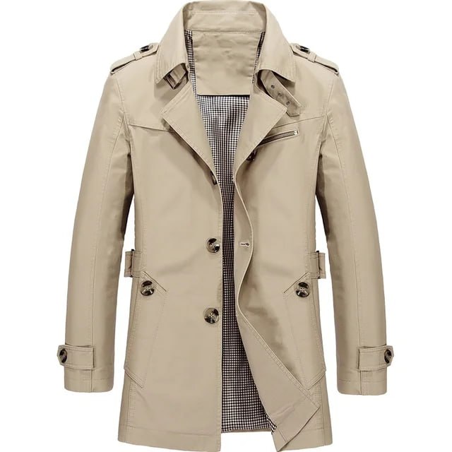 Winddichter Herren Parka im Vintage-Stil für Herbst in Beige