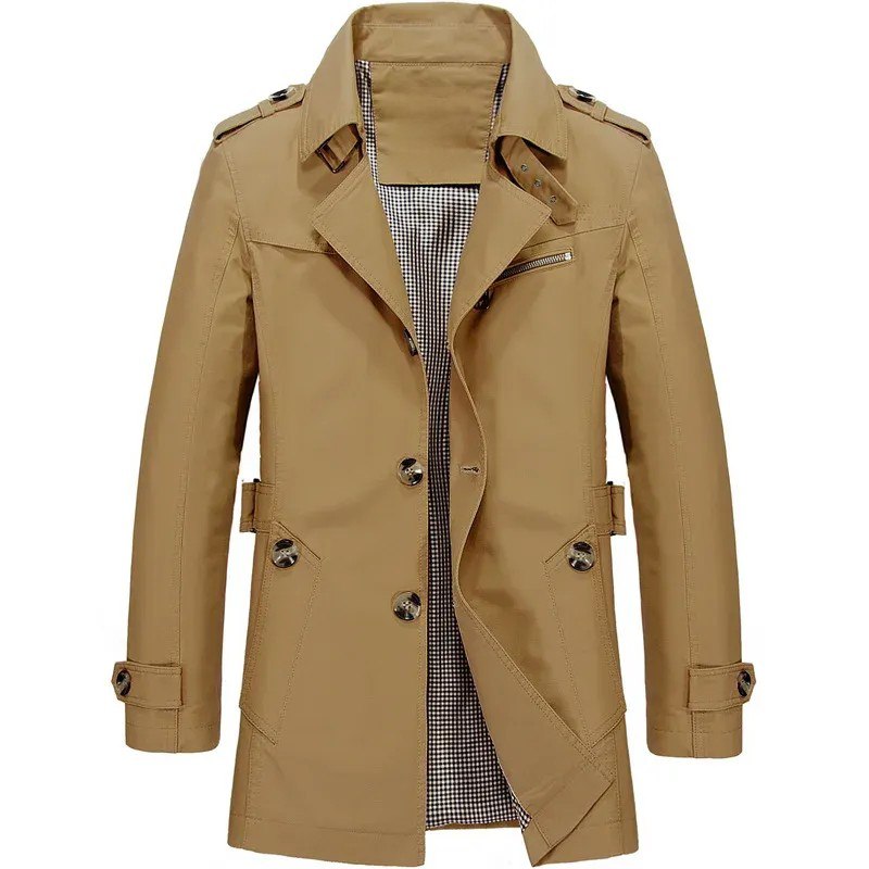 Winddichter Herren Parka im Vintage-Stil für Herbst in Braun
