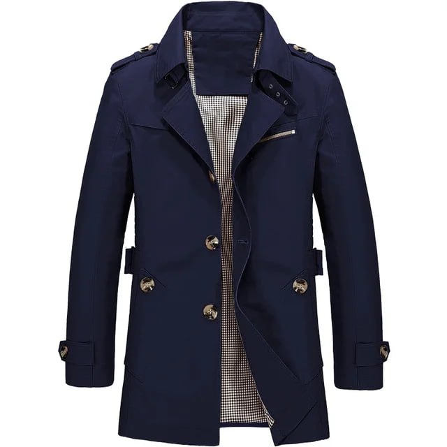 Winddichter Herren Parka im Vintage-Stil für Herbst in Dunkelblau