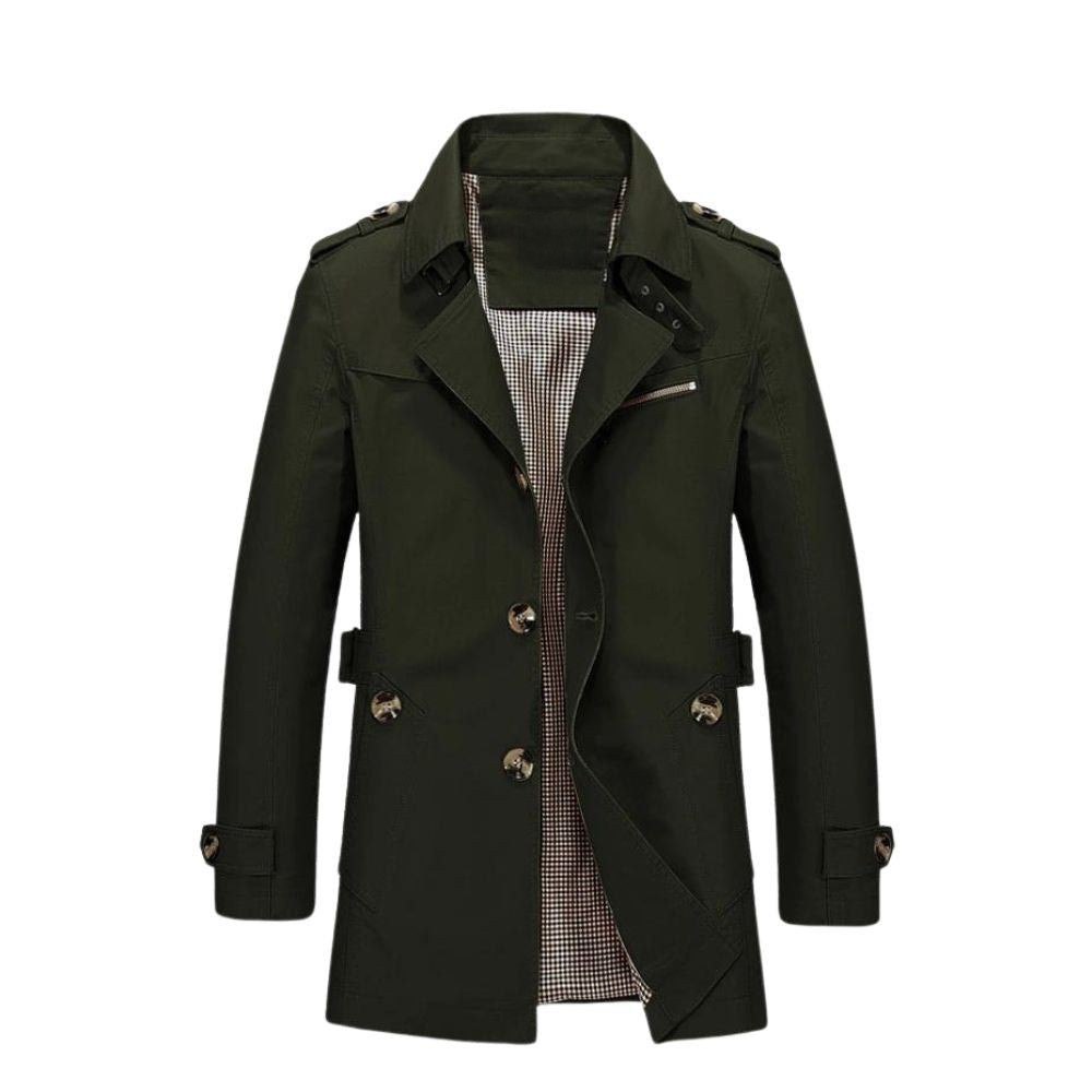 Winddichter Herren Parka im Vintage-Stil für Herbst in Grün