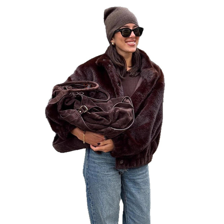 Winterjacke Damen im Teddy-Kunstfell Oversized (5)