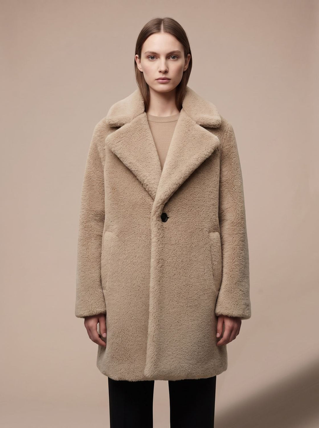 Winterjacke Damen im Teddy-Stil Midi (2)