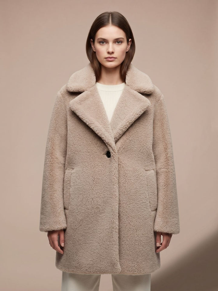 Winterjacke Damen im Teddy-Stil Midi (4)