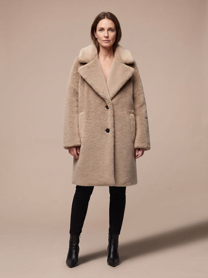 Winterjacke Damen im Teddy-Stil Midi (5)