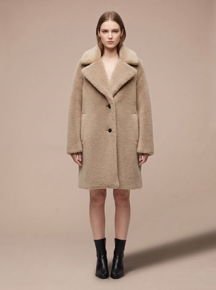 Winterjacke Damen im Teddy-Stil Midi (6)