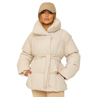 Lara | Winterjacke Damen mit Gürtel im Steppstil