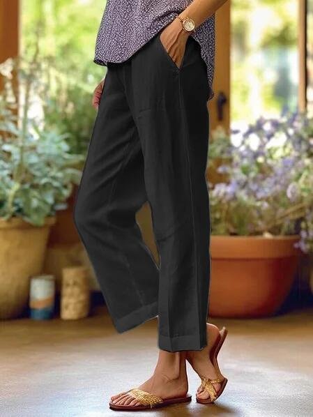 Mia Leinenhose mit Tapered-Schnitt und Umschlagbund foto 4