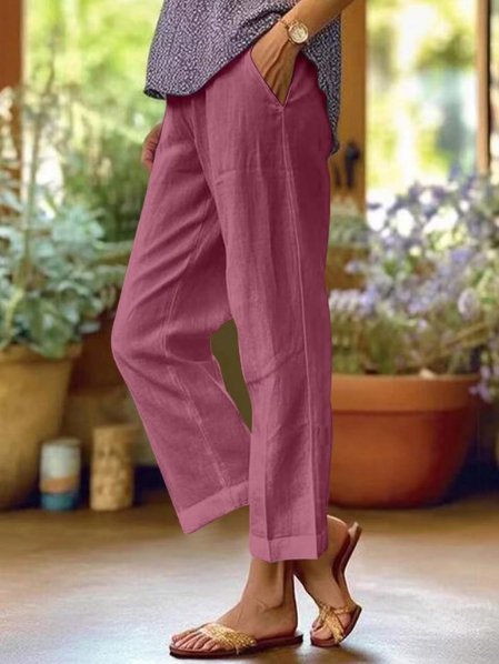 Mia Leinenhose mit Tapered-Schnitt und Umschlagbund foto 5