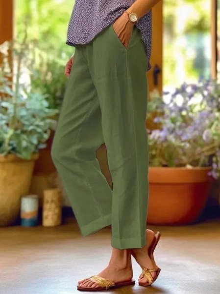 Mia Leinenhose mit Tapered-Schnitt und Umschlagbund foto 6