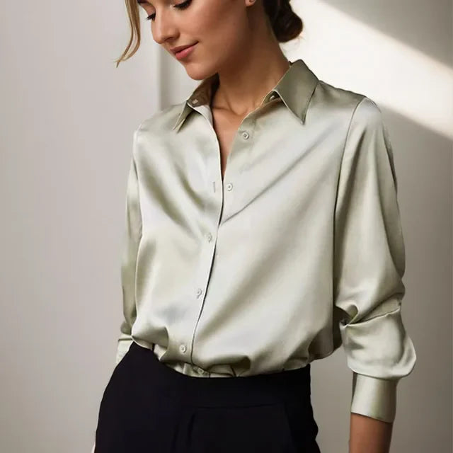 Women’s Modern Button Down Stain in Grün