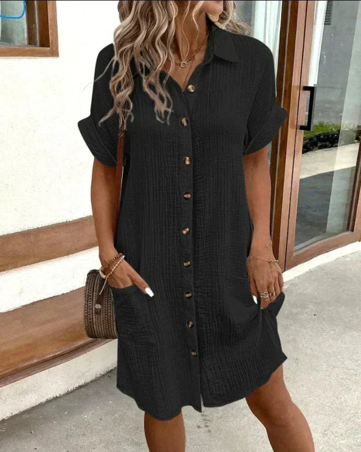 Marlene Hemdblusenkleid aus luftigem Leinen-Baumwoll-Mix foto 2