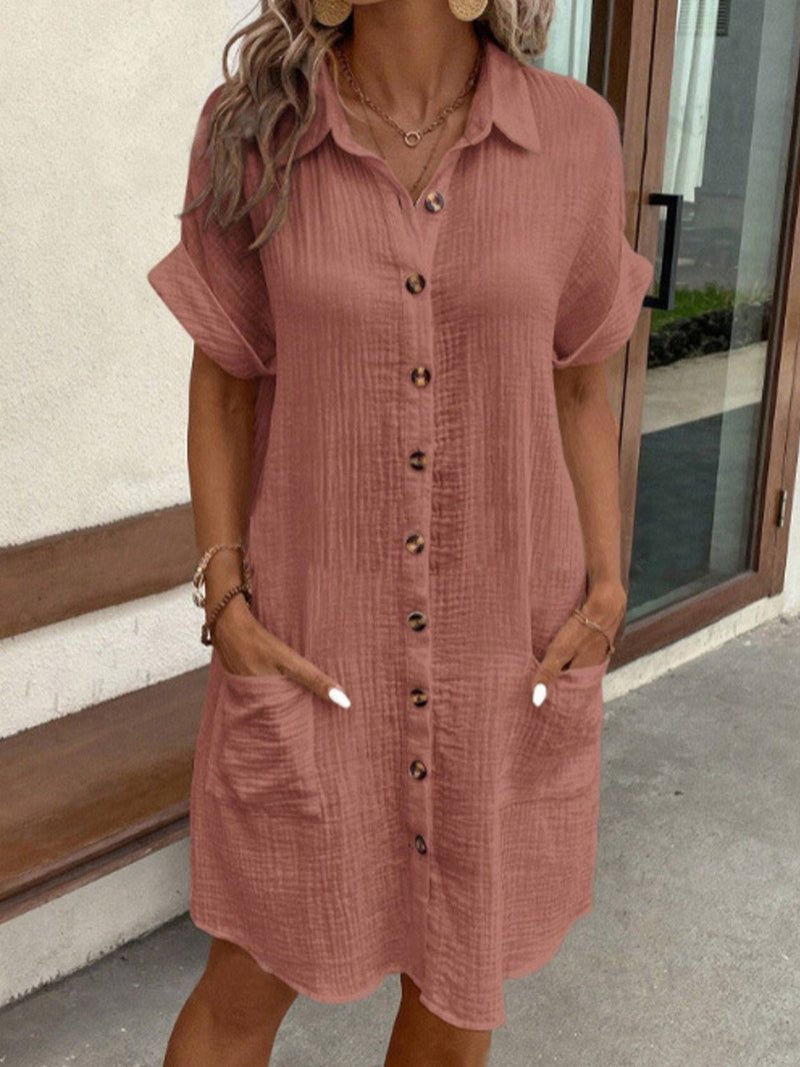 Marlene Hemdblusenkleid aus luftigem Leinen-Baumwoll-Mix foto 6