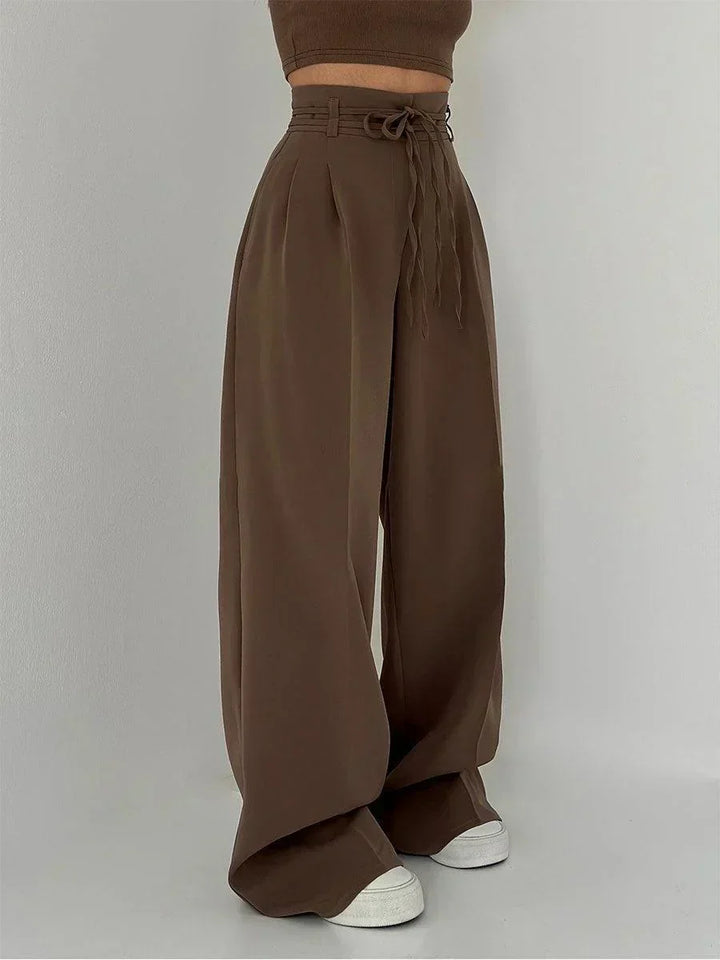 Zeitlose elegante Weite Hosen in Kaffee