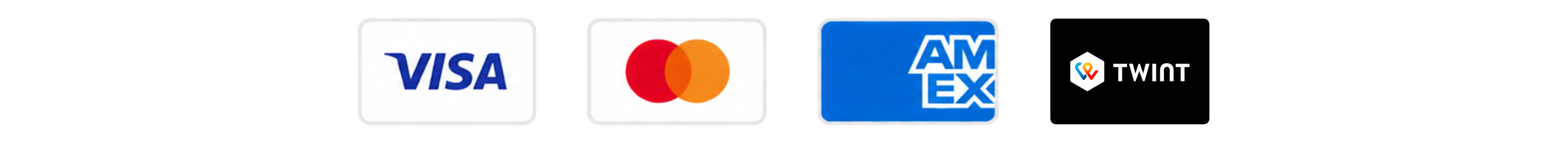 Visa, Mastercard, American Express, TWINT